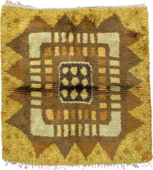 Vintage Rya-Swedish Area Rug (4' x 5')